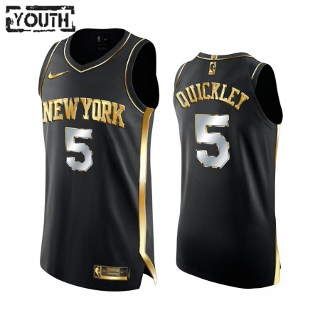 Kinder NBA New York Knicks Trikot Immanuel Quickley 5 2020-21 Schwarz Golden Edition Swingman